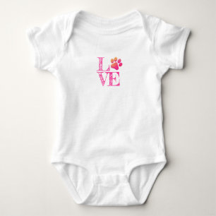 Body Para Bebê Paw Print AMAVA Família Cor-de-rosa-laranja Brinca