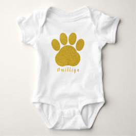 Body Para Bebê Paw Print Nome Personalizado Fofo Morden