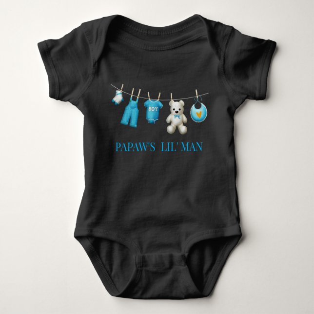 Body Para Bebê Pawpa's Lil' Man (Frente)