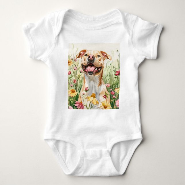Body Para Bebê Pawtected by Pit Bull (Frente)
