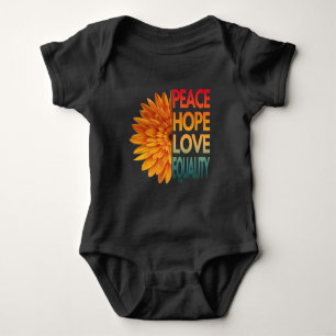 BODY PARA BEBÊ PAZ AMOR IGUALDADE DE ESPERANÇA