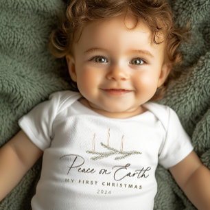 Body Para Bebê Paz na Terra Meu Primeiro Natal