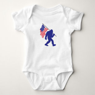 Body Para Bebê Pé Grande Carregando da bandeira americana
