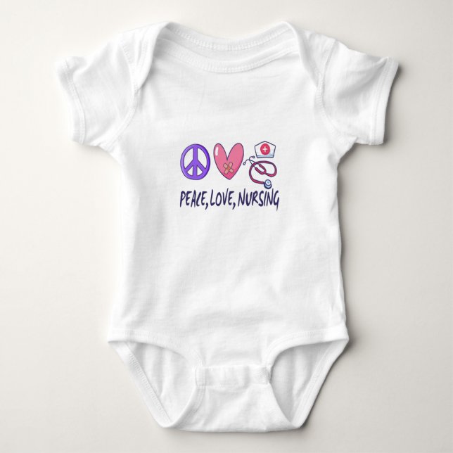 Body Para Bebê Peace Love Nursing (Frente)
