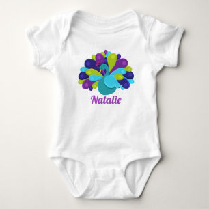 Body Para Bebê Peacock bonito