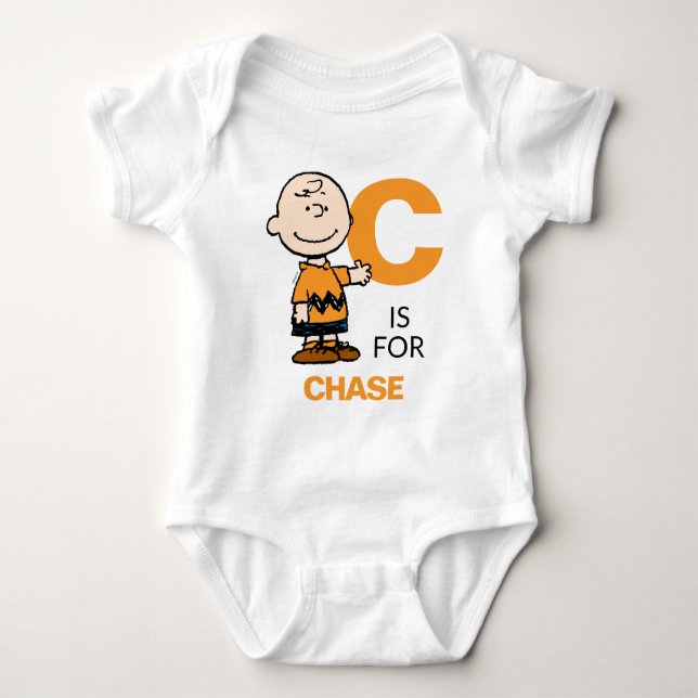 Body Para Bebê PEANUTS | Charlie Brown personalizado (Frente)