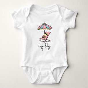 Body Para Bebê PEANUTS Relaxamento de Woodstock na praia