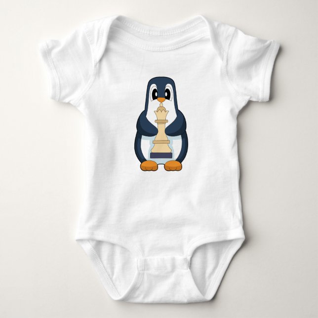 Body Para Bebê Peça de xadrez Penguin Queen Chess (Frente)