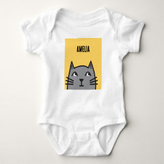 Body Para Bebê Peça Única para Bebê Personalizada com Gato de Cin