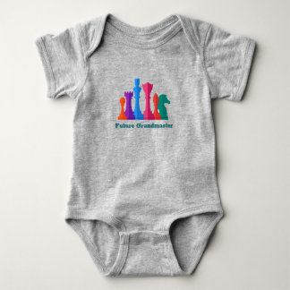 Body Para Bebê Peças de Xadrez Coloridas Design Bebê Roupa