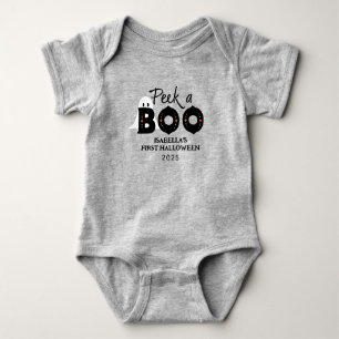 Body Para Bebê "Peek A Boo Personalised Baby's 1rua Halloween"