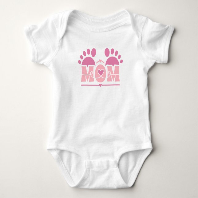 Body Para Bebê Pegada do Coração da MÃE (Frente)