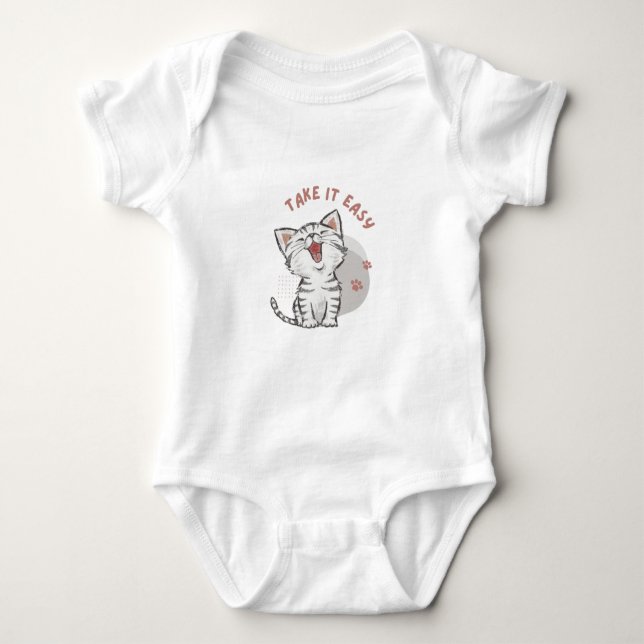 Body Para Bebê pegue leve roupa engraçada para bebês de gatinho (Frente)