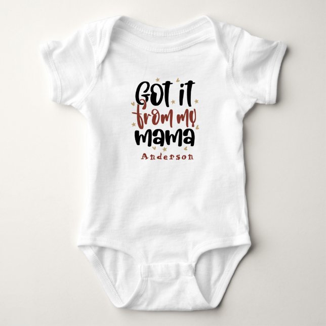Body Para Bebê Peguei Da Mamãe Nome Personalizado Fofo (Frente)