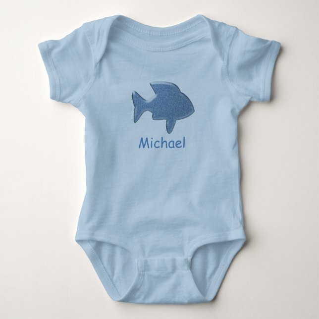 Body Para Bebê Peixe azul (Frente)