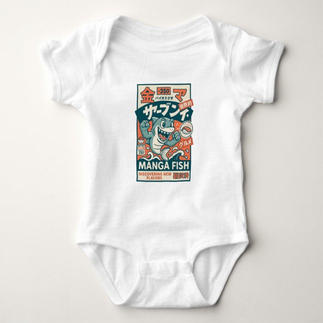 Body Para Bebê Peixe Mangá (Frente)