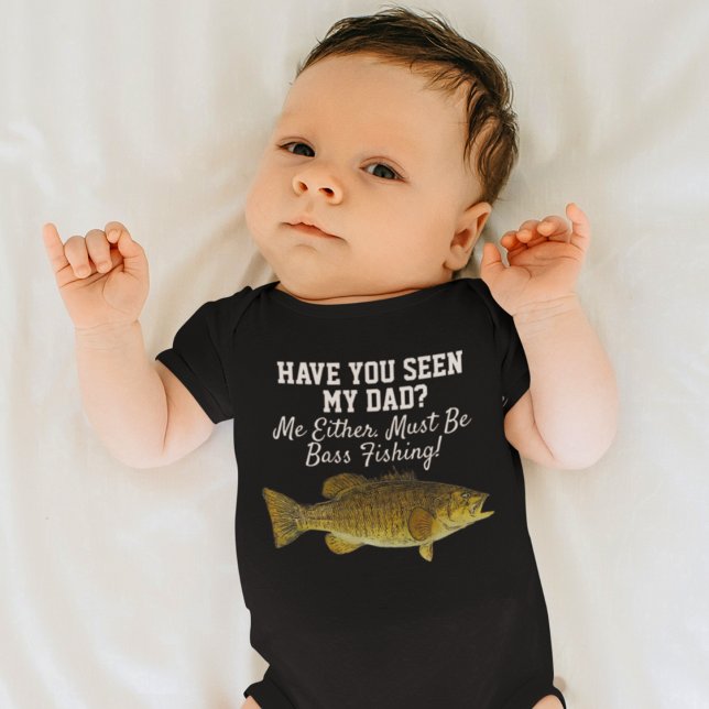 Body Para Bebê Peixe-Pai de Pesca, Boca-Pequena Engraçada (Criador carregado)