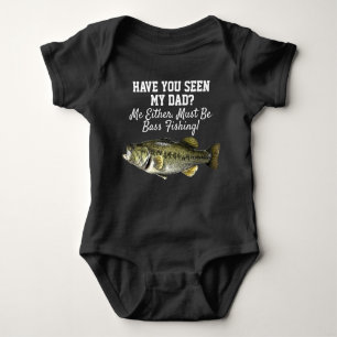 Body Para Bebê Peixe Pai De Pesca Engraçado Boca-Largemouth