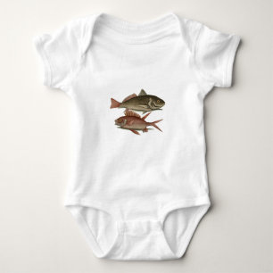 Body Para Bebê Peixe Red Perch Pescador Art
