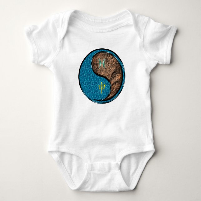 Body Para Bebê Peixes & Macaco de Terra (Frente)