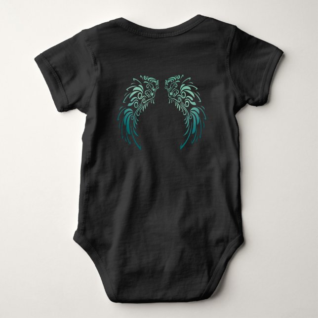 Body Para Bebê Penas de anjo coloridas (Verso)