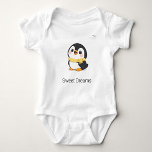 Body Para Bebê Pengim Chibi Fofo com Cachecol Personalizado