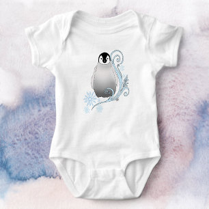Body Para Bebê Penguin Art Nouveau Snowflakes