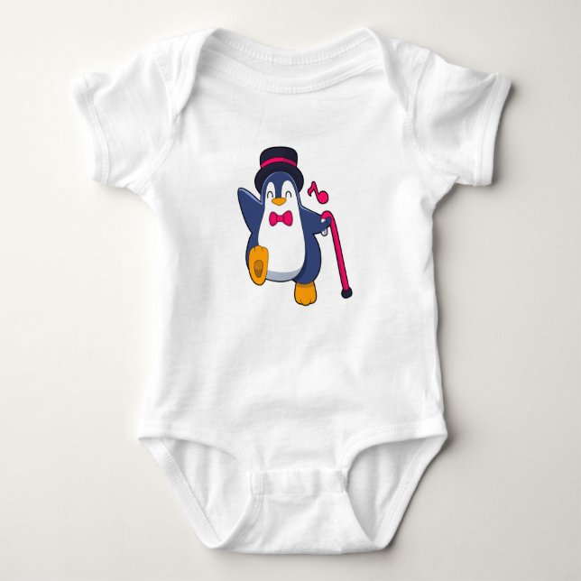 Body Para Bebê Penguin como Groom com Tie (Frente)