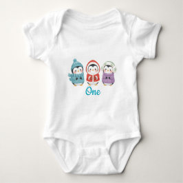 Body Para Bebê Penguin Winter One derland Birthday