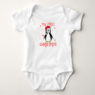 Body Para Bebê Penguins first Christmas