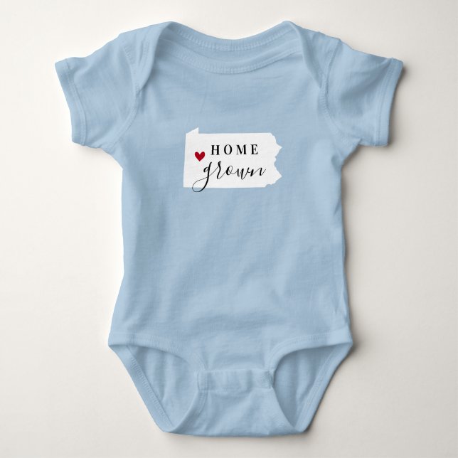 Body Para Bebê Pensilvânia Home Grown State Tee (Frente)