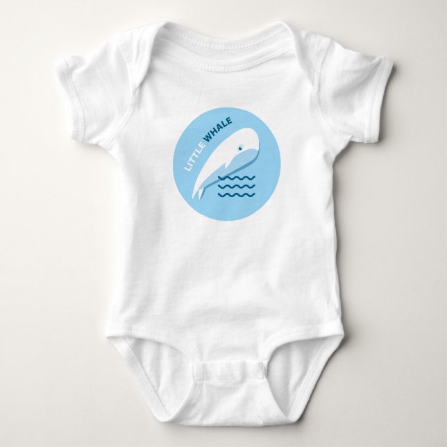 Body Para Bebê Pequena baleia. (Frente)