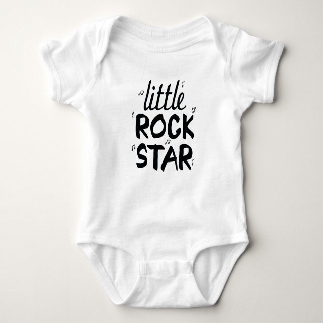 Body Para Bebê Pequena Estrela de Rock (Frente)