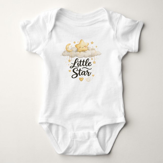 Body Para Bebê Pequena Estrela – Design de Berçário de Bebê em Aq (Frente)