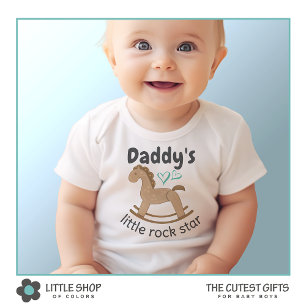 Body Para Bebê Pequena Estrela do Rock do Papai