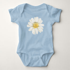 Body Para Bebê Pequena Flor de Mamãe Linda Margarida Azul