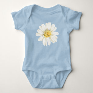 Body Para Bebê Pequena Flor de Mamãe Linda Margarida Azul