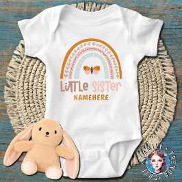 Body Para Bebê Pequena Irmã Nome Personalizado Cute Rainbow