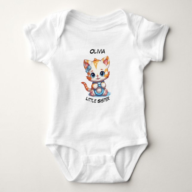 Body Para Bebê Pequena Irmã Personalizada Bebê Roupa (Frente)