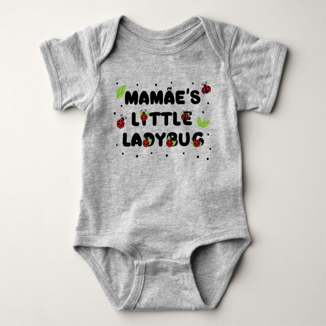 Body Para Bebê Pequena Ladybug da Mamãe - Bonita (Frente)