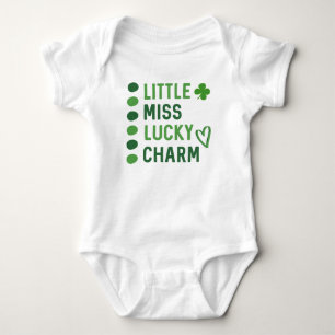 Body Para Bebê Pequena Senhorita Lucky Charm // Dia de São Patríc
