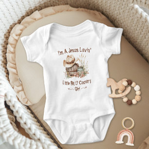 Body Para Bebê Pequena Vaqueira Country Amorosa de Jesus