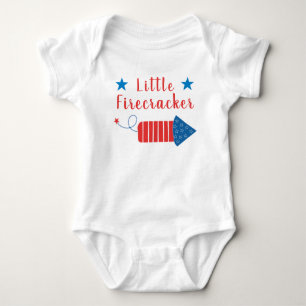 Body Para Bebê Pequenas estrelas do Firecracker Strips Vermelho A