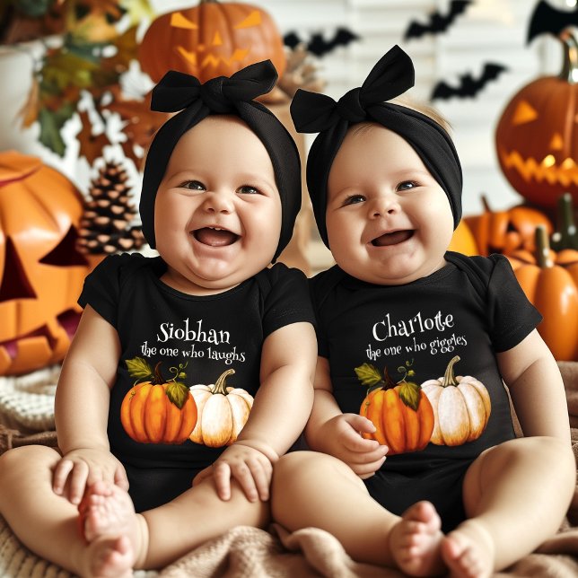 Body Para Bebê Pequeno Abóbora Primeiro Halloween Personalizado (Criador carregado)