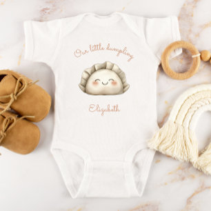 Body Para Bebê Pequeno Bolinho Personalizado Dim Sum Terracotta