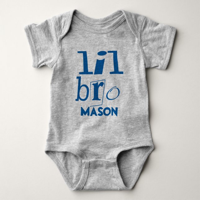 Body Para Bebê Pequeno BRO Azul Personalizado (Frente)