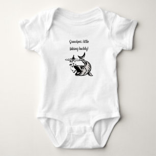 Body Para Bebê Pequeno Buddy de Pesca do Vovô Editável