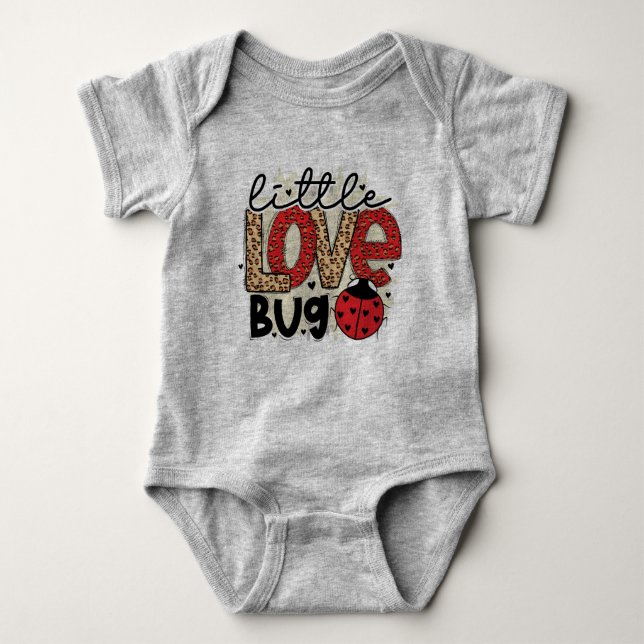 Body Para Bebê Pequeno Bug do Amor no Dia dos Namorados  (Frente)