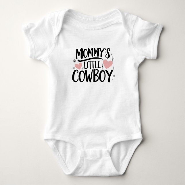 Body Para Bebê Pequeno cowboy da mamãe (Frente)