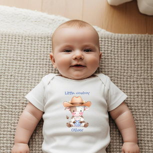 Body Para Bebê Pequeno Cowboy Recém-Nascido Personalizado
